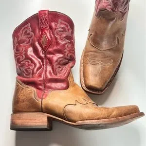 J.B. Dillon Cooper Men’s Western Square Toe Cowboy Boot Leather Tan Red 13D J.B. Dillon | Shoes | Jb Dillon Cooper Mens Western Square  main image 2